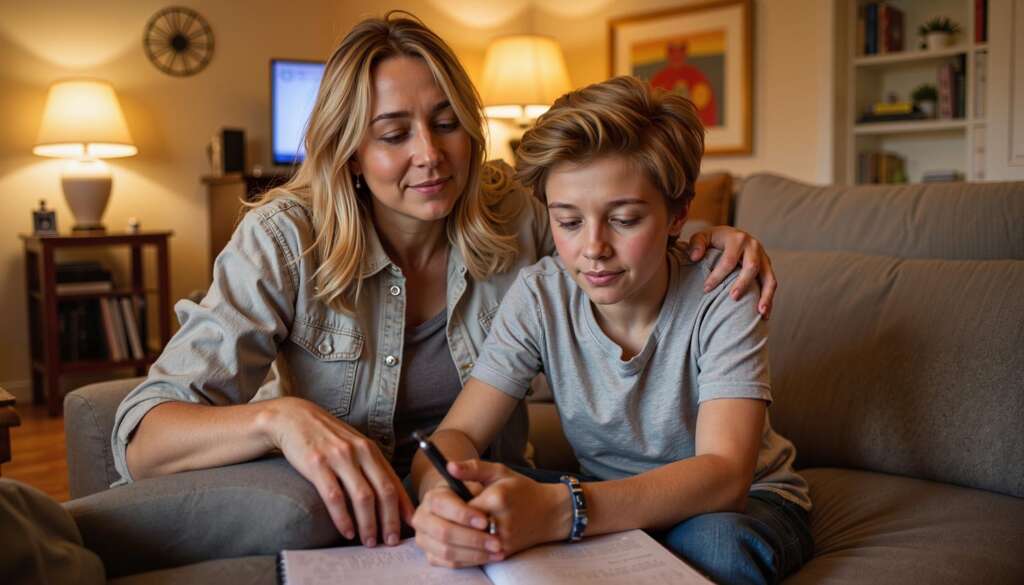 Parent studying with child